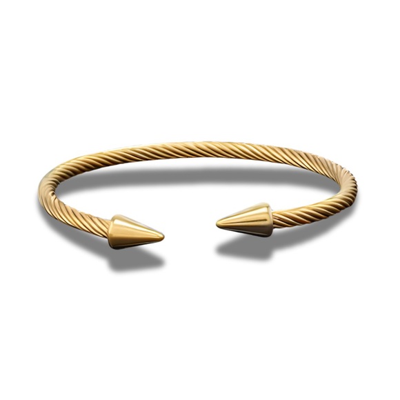 Elegant Gold-Toned Cable Cuff Bracelet - Picture 3 of 5